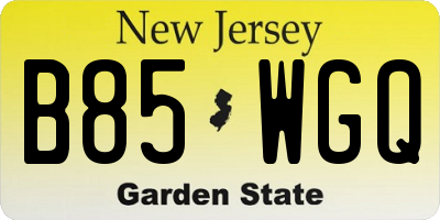 NJ license plate B85WGQ