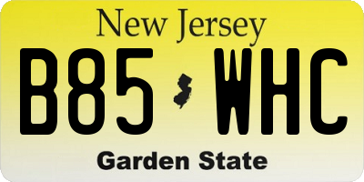 NJ license plate B85WHC