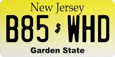 NJ license plate B85WHD