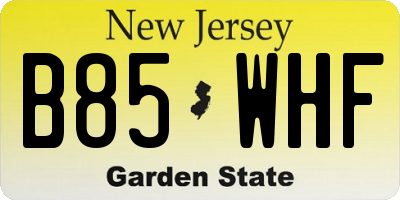 NJ license plate B85WHF