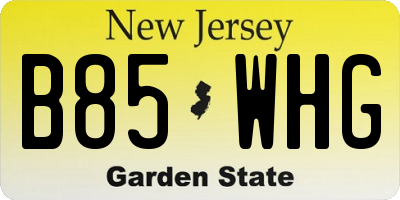NJ license plate B85WHG