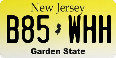NJ license plate B85WHH