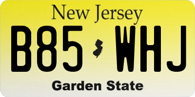 NJ license plate B85WHJ