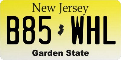 NJ license plate B85WHL
