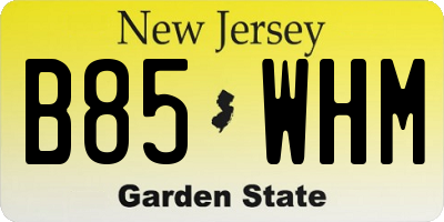 NJ license plate B85WHM