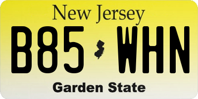NJ license plate B85WHN