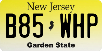NJ license plate B85WHP