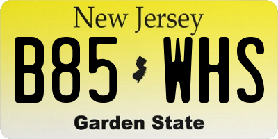 NJ license plate B85WHS