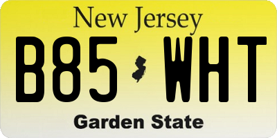 NJ license plate B85WHT