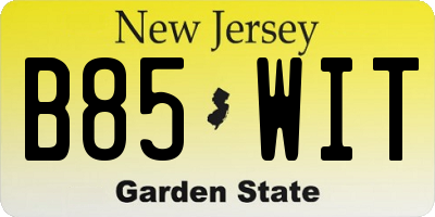 NJ license plate B85WIT
