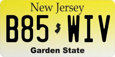 NJ license plate B85WIV