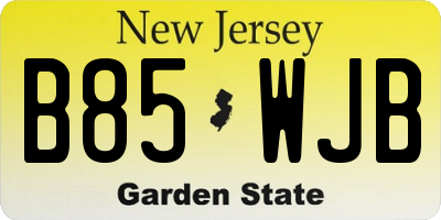 NJ license plate B85WJB