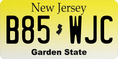 NJ license plate B85WJC