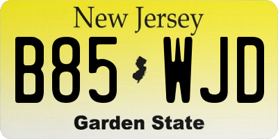 NJ license plate B85WJD