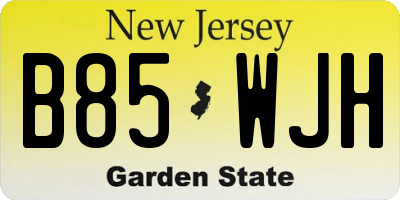 NJ license plate B85WJH