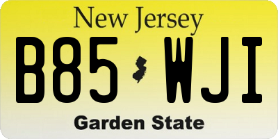 NJ license plate B85WJI
