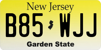 NJ license plate B85WJJ