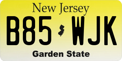 NJ license plate B85WJK