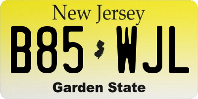 NJ license plate B85WJL