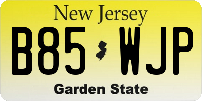 NJ license plate B85WJP