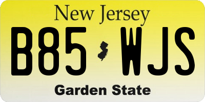 NJ license plate B85WJS