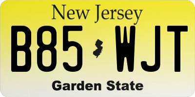 NJ license plate B85WJT