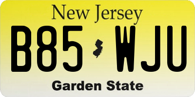 NJ license plate B85WJU