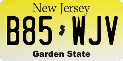 NJ license plate B85WJV