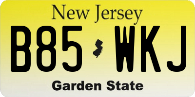 NJ license plate B85WKJ
