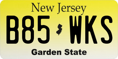 NJ license plate B85WKS