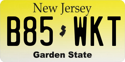 NJ license plate B85WKT