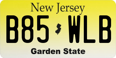 NJ license plate B85WLB