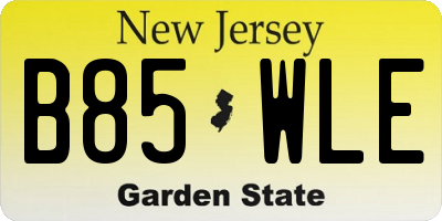 NJ license plate B85WLE
