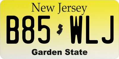 NJ license plate B85WLJ