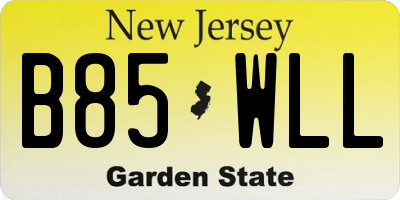 NJ license plate B85WLL
