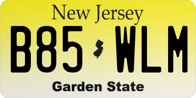 NJ license plate B85WLM