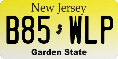 NJ license plate B85WLP
