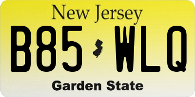 NJ license plate B85WLQ