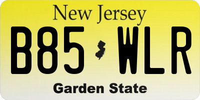 NJ license plate B85WLR
