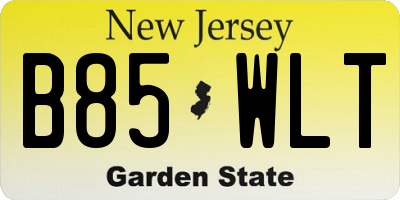 NJ license plate B85WLT