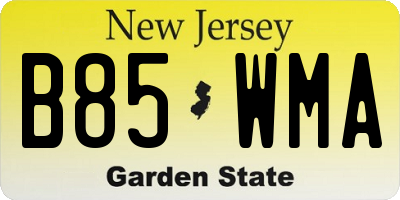 NJ license plate B85WMA