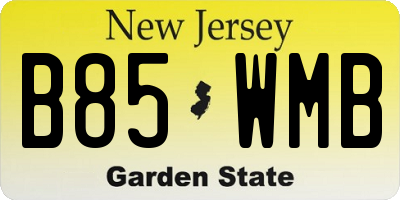 NJ license plate B85WMB