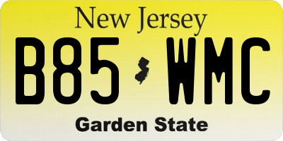NJ license plate B85WMC