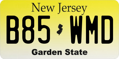 NJ license plate B85WMD