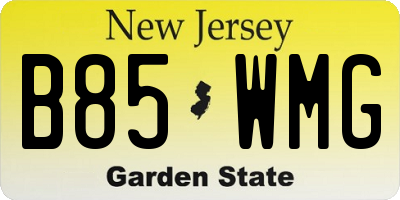 NJ license plate B85WMG
