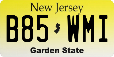 NJ license plate B85WMI