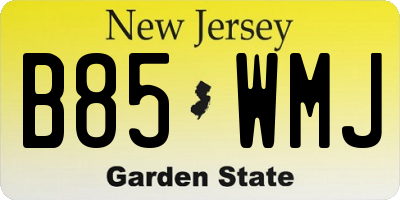 NJ license plate B85WMJ