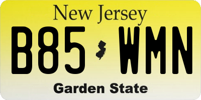 NJ license plate B85WMN