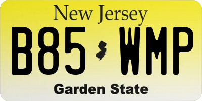 NJ license plate B85WMP