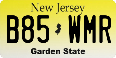 NJ license plate B85WMR